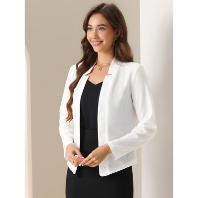 INSPIRE CHIC Women's Open Front Long Sleeve Business Work Office Blazer 2 Packs White/Green X-Large — фото 3
