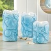 Collections Etc Coastal Seashell LED Lighted Battery-Operated Candles - Set of 3 Blue - 2 of 2