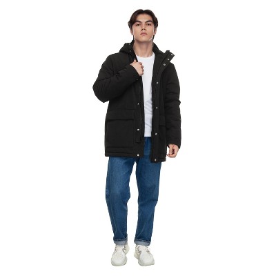 Rokka&Rolla Men's Parka Jacket Winter Coat with Fleece Hood-Black, size X Large — фото 4