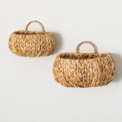 Sullivans 7" & 6" Natural Wall Basket Set of 2