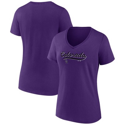 MLB Colorado Rockies Women's V-Neck Core T-Shirt - S