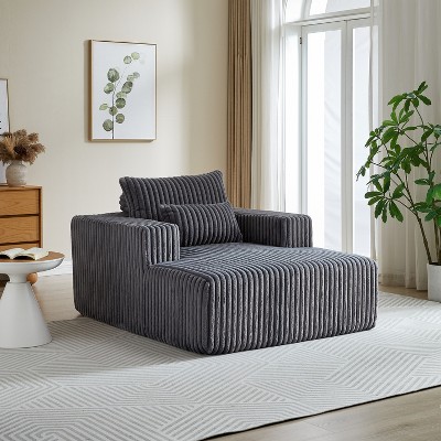 49“W Corduroy Sponge Sofa, Single Lounge Chair, Accent Chair, Sleeper Chair with Pillow, No Assembly Required-ModernLuxe