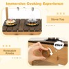 Costway Play Kitchen for Kids Wooden Toy Kitchen Playset with Removable Faucet & Sink Brown/Yellow - 4 of 4