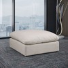 Meridian Furniture,Comfy Linen Textured Fabric Modular Ottoman - 2 of 4