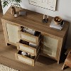 Modern Rattan Buffet Cabinet Sideboard with Storage,47" Boho Credenza Buffet Console Table with Drawers&Doors,Wooden Coffee Bar Cabinet - 4 of 4