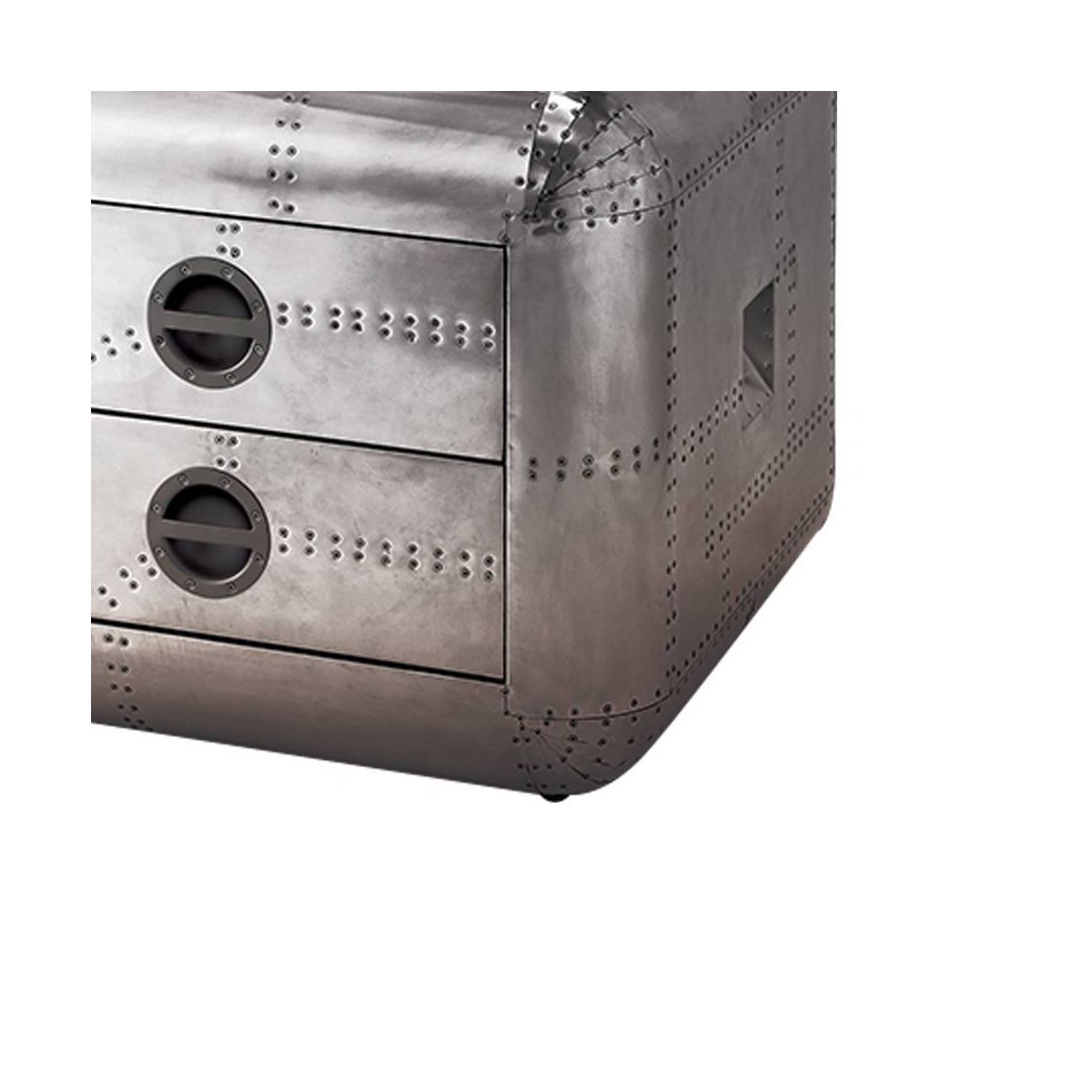 26" Brancaster Accent Table Aluminum - Acme Furniture: Riveted Aircraft Style, No Assembly - thumbnail 3