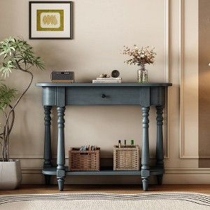 CAVINAS 36 inch Console Table with Top Drawer,Rustic Entryway Table with Open Shelf for Living Room,Hallway - 1 of 4