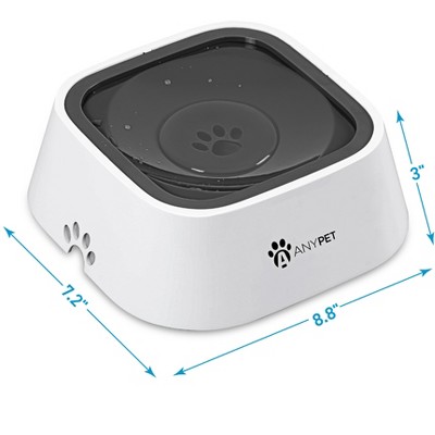 White Anti-Splash No-Spill Dog Water Bowl with Thermoplastic Rubber