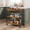 3-Tier Rolling Bar Carts with Wine Rack and Glass Holder, Mobile Serving Cart for Kitchen - 2 of 4