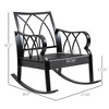 2 Piece Outdoor Wicker Rocking Chairs Rattan Porch Rockers with Cushions, Aluminum Frame for Garden, Patio - 3 of 4
