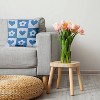 16"x16" Valentine's Day Heart and Flowers Grid Square Throw Pillow Chambray - e by design: Indoor Decorative Cushion, Polyester Twill - 3 of 4