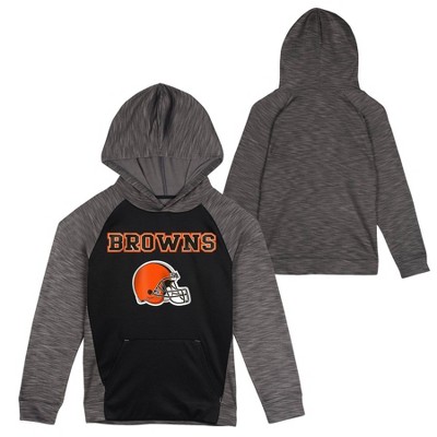 Nfl Denver Broncos Boys' Black/gray Long Sleeve Hooded Sweatshirt : Target