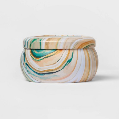 12oz Marble Tin Candle Cashmere Persimmon Green - Threshold™