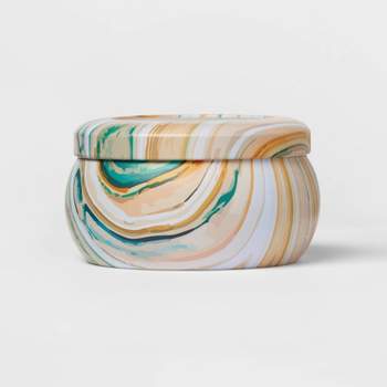 12oz Marble Tin Candle Cashmere Persimmon Green - Threshold™