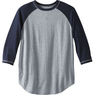 Liberty Blues by KingSize Men's Big & Tall Crewneck Raglan Tee
