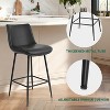 NEWLAYOUT Counter Height Bar Stools Set of 2, Upholstered Faux Leather Barstool with Back for Kitchen Island - 2 of 4