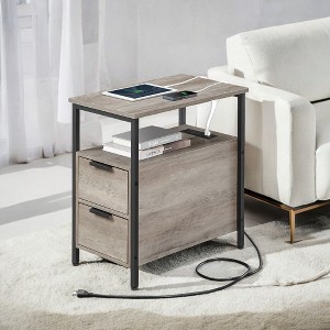 Night Stand Slim Night Stand Narrow Nightstand Narrow Nightstand With Charging Station Side Table With Storage Bedside Table Side Table - 1 of 4