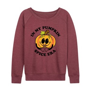 Women's - Instant Message - Fall Lightweight French Terry Wide Neck Long Sleeve Graphic Shirt - 1 of 4