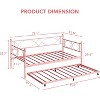 TackView Metal Twin Daybed with Trundle, Sofa Bed Frame with Steel Slat Support, Multifunctional Daybed Frame for Bedroom - 2 of 4