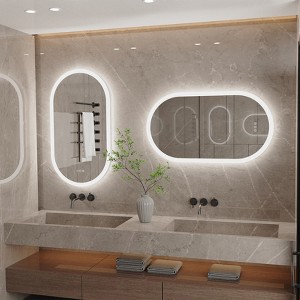 ARTLOGE Large LED Oval Mirror for Bathroom Wall-Mounted Vanity Mirror for Dressing Room - 1 of 4