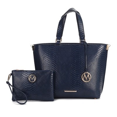 MKF Collection Beryl Python-embossed Women’s Tote Bag with Wristlet by Mia K
