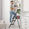 Mr Ironstone Step Ladder, Folding Step Stool with Wide Anti-Slip Pedal, Sturdy Steel Ladder, Convenient Handrail, Portable Steel Step Stool, 3 Rungs - 4 of 4