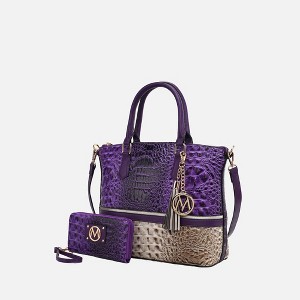 MKF Collection Autumn Croc-Embossed Tote & Wallet Set by Mia K - 1 of 4