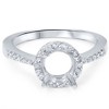 Pompeii3 1/4ct Round Pave Diamond Halo Engagement Ring 14K Mount Setting Mounting Vintage - 4 of 4