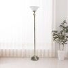 1-Light Torchiere Floor Lamp with Marbleized Glass Shade - Elegant Designs - 3 of 4