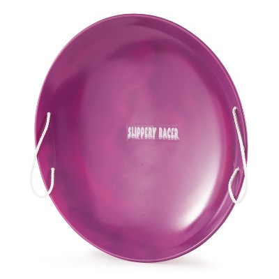 Slippery Racer ProDisc 26 Inch Heavy Duty Aluminum Iron Alloy Metal Kids Saucer Snow Sled with Dual Riveted Soft Grip Rope Handles