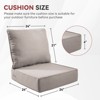 Buenhomino 6-inch Outdoor Cushion Set, 24"x24" Replacement Water Resistant Zippered Cushion for Chairs,8 Colors - 2 of 4
