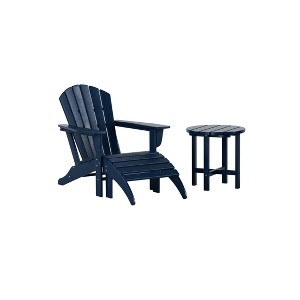 WestinTrends Dylan HDPE Outdoor Patio Adirondack Chair with Ottoman and Side Table (3-Piece) - 1 of 4
