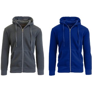 Galaxy By Harvic Boy's Slim Fit Fleece Lined Zip Up Hoodie-2 Pack - 1 of 4