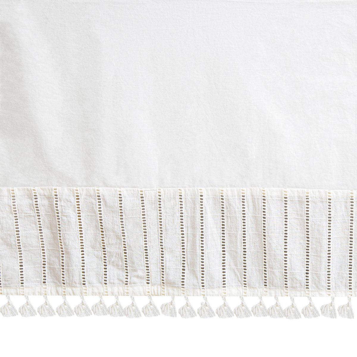Crane Baby Cotton Tassel Boho Crib Skirt - Off-White - thumbnail 2