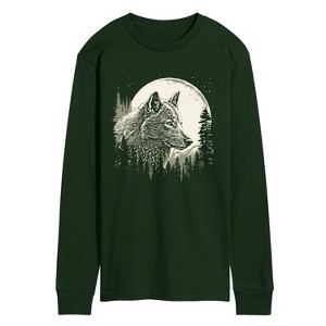 Men's - Instant Message - Wolf Moon Long Sleeve Graphic T-Shirt - 1 of 3