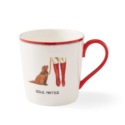 Spode Kit Kemp 12oz Doodle Mug, Sole Mates- Unique Doodle Pattern, Fine China, Dishwasher Safe, For Coffee and Tea, Ideal Celebration Gift