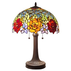 Amora Lighting Tiffany Style Roses Table Lamp 23 Inch - 1 of 4