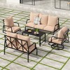 Maggift Patio Seating Set 5-Piece with Swivel Rocking Chair, Side Table and Thick Cushion for Deck, Backyard and Garden, Beige, 23.2" * 26.8" * 34.2" - 3 of 4