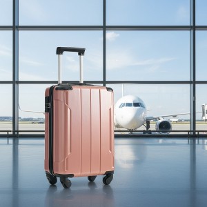 FONTOI 20 Inch Checked Luggage Expandable Hardshell Luggage Lightweight Durable Travel Large Suitcase with Wheels, Rose Pink 13.6"* 8.3"*21.5" - 1 of 4