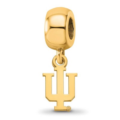 Black Bow Jewelry 14k Yellow Gold Plated Sterling Silver Indiana Hoosiers NCAA Bead Charm
