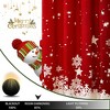 Red Christmas Room Darkening Velvet Curtains for Living Room 2 Panel Sets with Snowflake Print - 3 of 4