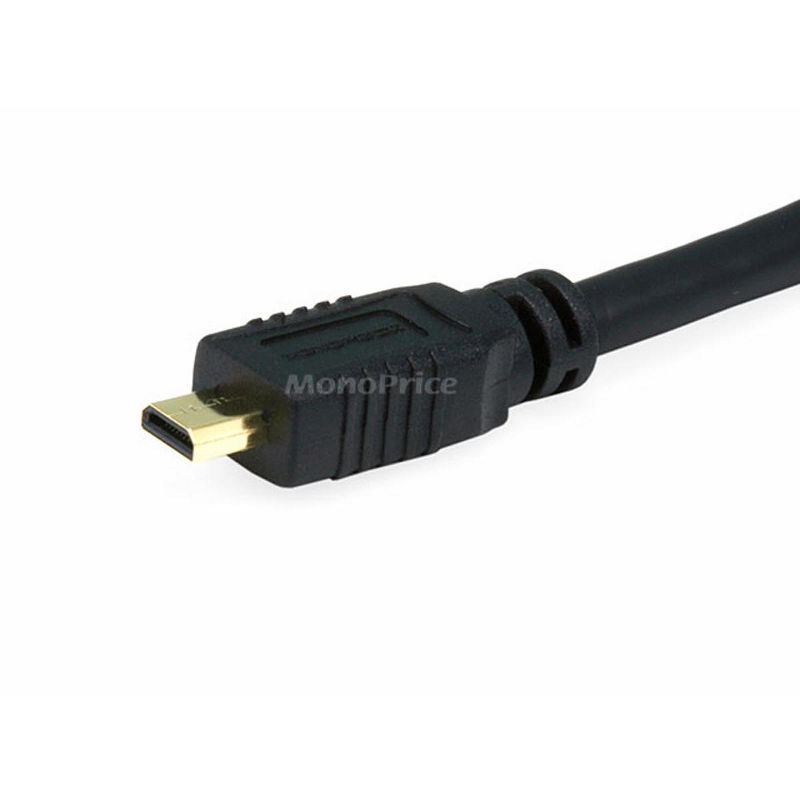 Monoprice High Speed HDMI Cable - 3 Feet - Black | With HDMI Micro Connector, 4K @ 24Hz, 10.2Gbps, 34AWG, 3 of 5