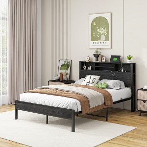 APRILSOUL Bookcase Storage, No Box Spring Needed, Easy Assembly, Noise-Free - 1 of 4