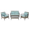 Chic Crate-PE Wicker Patio/Outdoor Furniture – 4-Piece Black Metal Table Set, Weatherproof Durable Design - 2 of 4