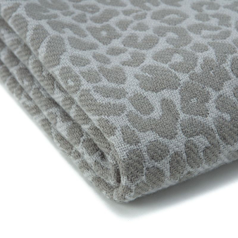 Chanasya Leopard Acrylic Throw Blanket With Tassels, 5 of 7