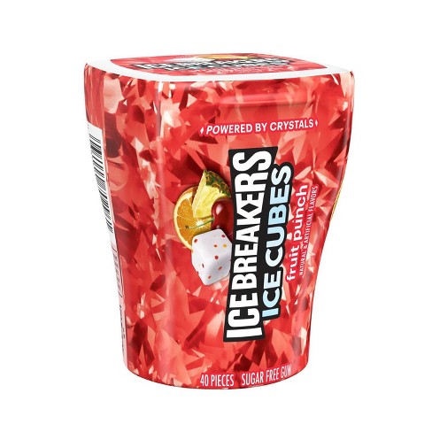 Ice Breakers Ice Cubes Fruit Punch Flavored Gum Bottle Pack - 3.24oz ...
