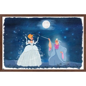 Trends International Disney Cinderella - Cinderella and Fairy Godmother Framed Wall Poster Prints - 1 of 4