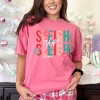 S.W.Smiley Sleigh Girl Sleigh - Womens Garment Dyed Tee - 3 of 3