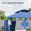 10' x 13' Double Roof Patio Gazebo, Outdoor Gazebo with Curtains, for Garden, Lawn and Deck - 4 of 4