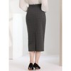 INSPIRE CHIC Women's Plaid High Waist Zipper Back Split Bodycon Midi Skirt - 4 of 4